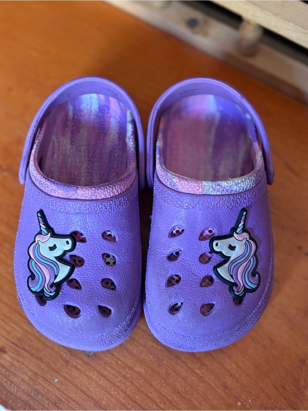 Kids Purple Unicorn Clogs